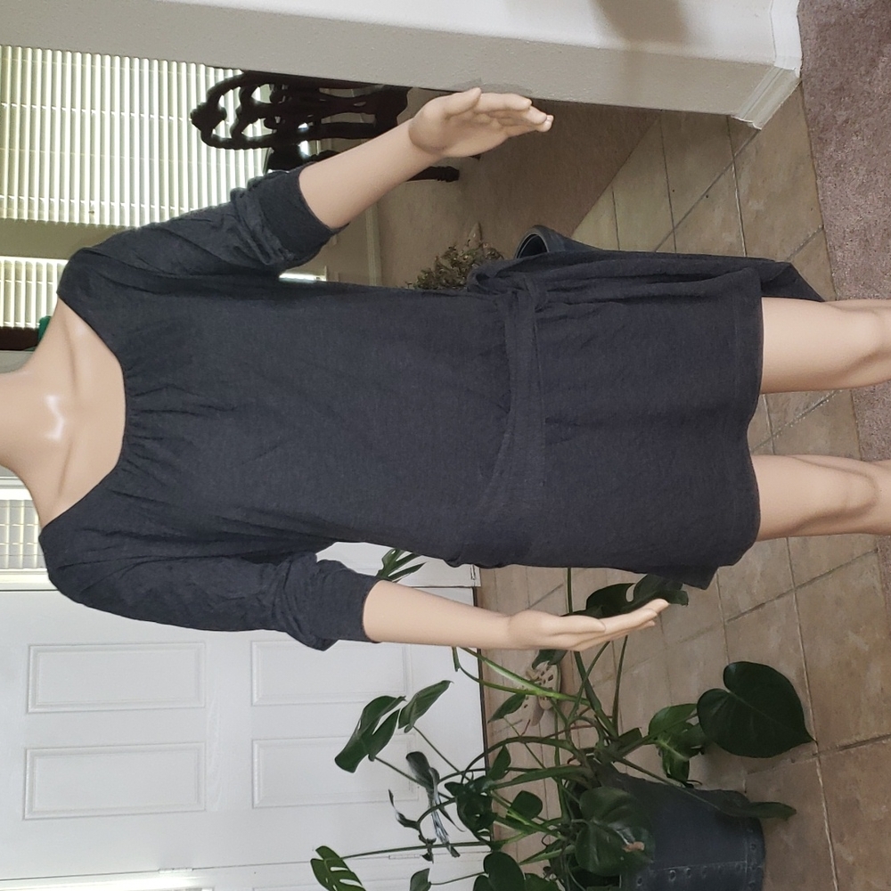 Banana Republic s gathered scoopneck quarter sleeve so soft mini dress - Picture 1 of 8